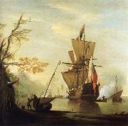 Monamy, Peter Stern view of the Royal Caroline china oil painting artist